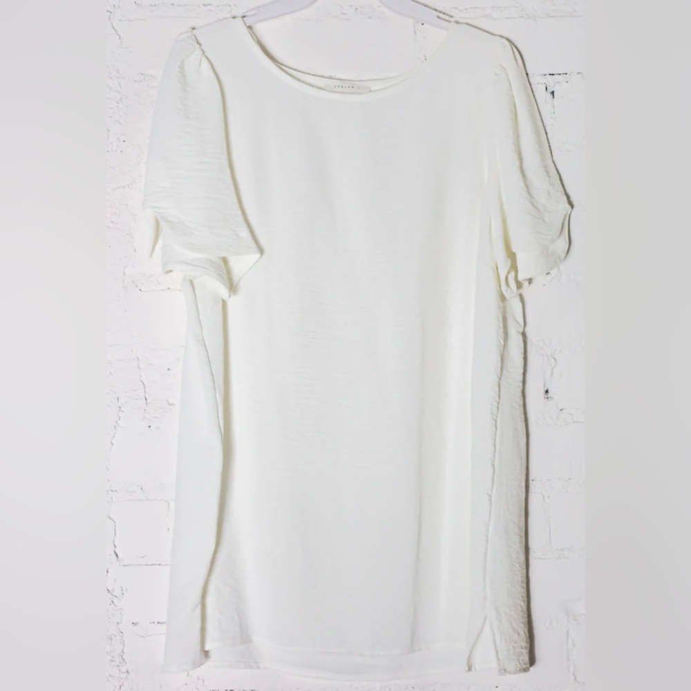 Reborn J Women’s Boutique Brand Ivory White Linen Top Size 3XL Runs Small NWOT